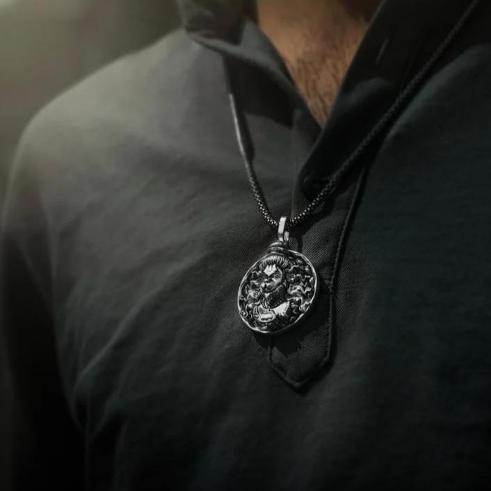 Mens's Silver Chain with Hanuman Pendant- Trusted by 28,591+ People