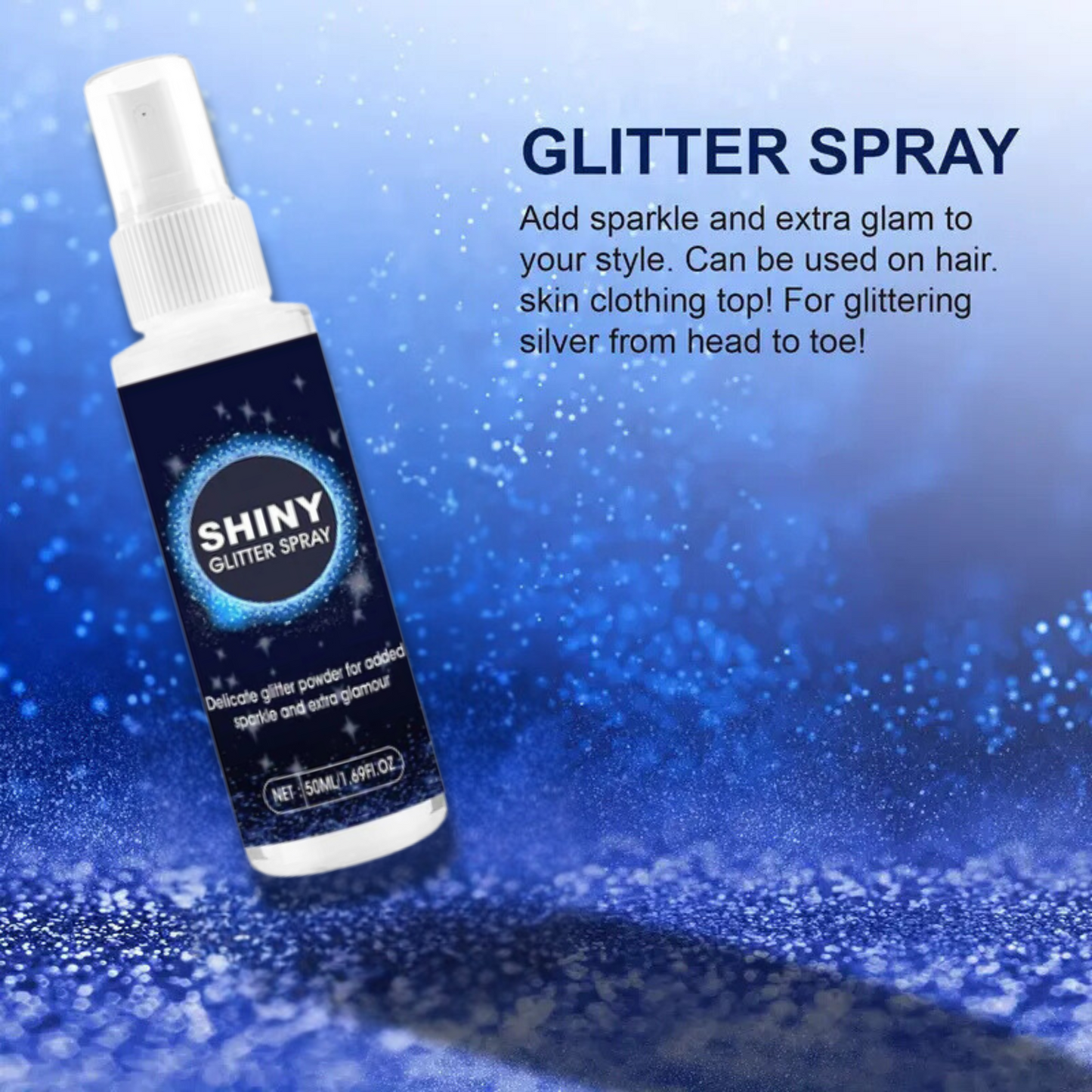 Body Glitter Spray, Shimmer Silver Glitter Hairspray for Women 50ML BUY 1 GET 1 FREE